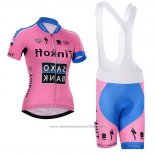 2015 Maillot Cyclisme Femme Saxo Bank Fuchsia Manches Courtes et Cuissard